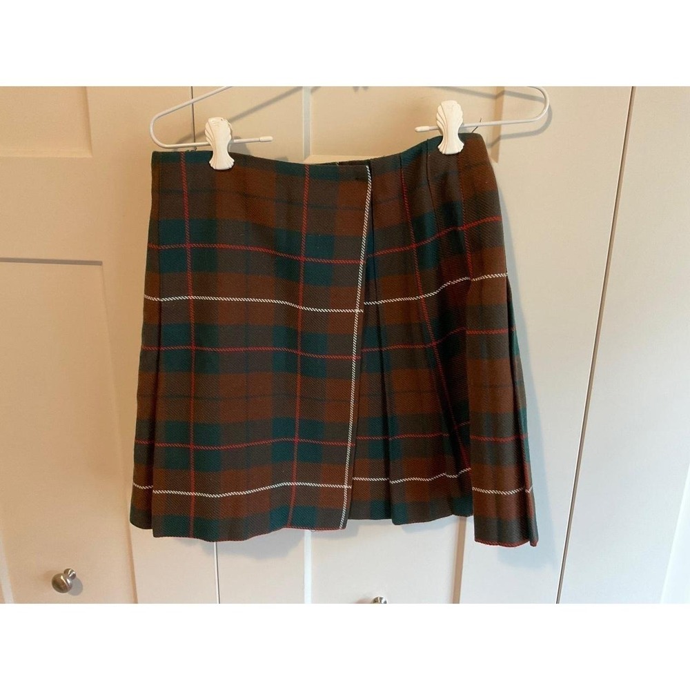Vintage Skirt Pleated Women Small Sears Wrap Academia Tartan Plaid Preppy s18
